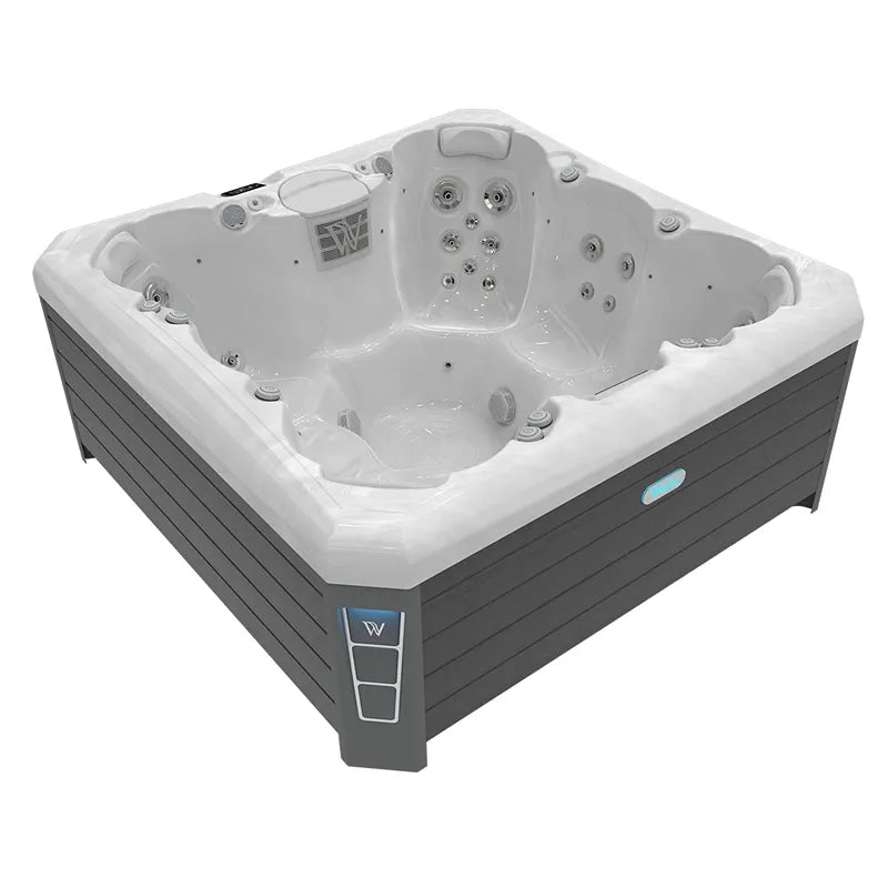 Whirlpool Outdoor im Garten 2 4 6 Personen winterfest kaufen Preis ganzjährig Wellis Lima 4 eckig weiss