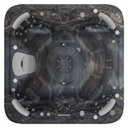 Whirlpool Outdoor 6 - 7 Personen winterfest Reluxis Vienna Life Wellis Garten kaufen quadratisch Drausiht dunkel