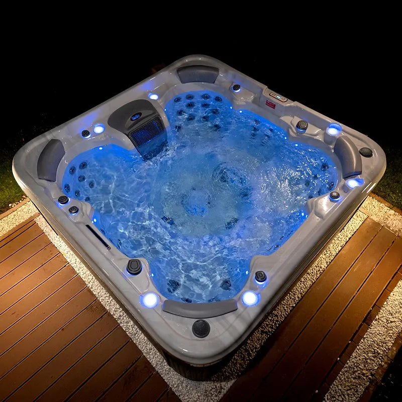 Whirlpool Outdoor 6 - 7 Personen winterfest Reluxis Vienna Life Wellis Garten kaufen quadratisch beleuchtet