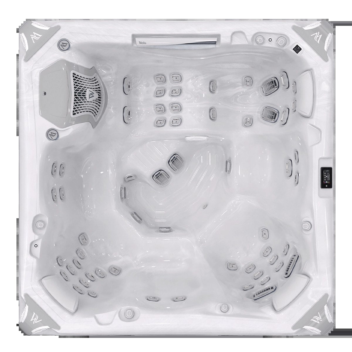 Whirlpool Outdoor 6 Personen winterfest Reluxis Kilimanjaro Life Wellis Garten kaufen Preis Draufsicht