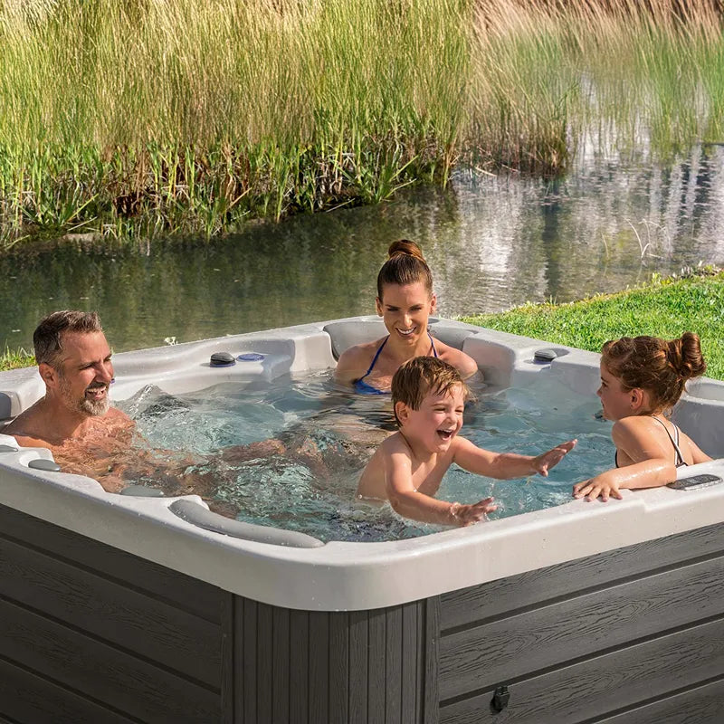 Whirlpool Outdoor 6 Personen winterfest Reluxis Jupiter Wellis im Garten kaufen Angebot draußen energiesparend für Terrasse 4 Personen