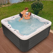 Whirlpool Outdoor 6 Personen winterfest Reluxis Jupiter Wellis im Garten kaufen Angebot draußen energiesparend für Terrasse 2 Personen drin