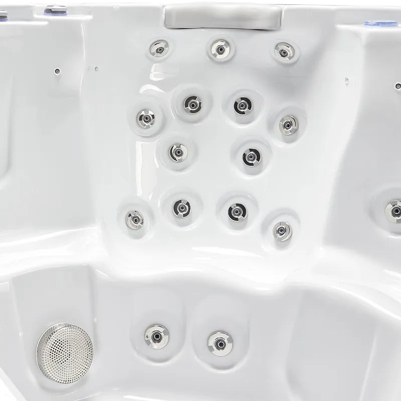 Whirlpool Outdoor 6 Personen winterfest Reluxis Jupiter Wellis im Garten kaufen Angebot draußen energiesparend für Terrasse Detailbild Sitzplatz