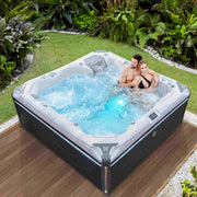Whirlpool Outdoor 6 Personen winterfest Reluxis Kilimanjaro Life Wellis Garten kaufen Preis Mann und Frau drin