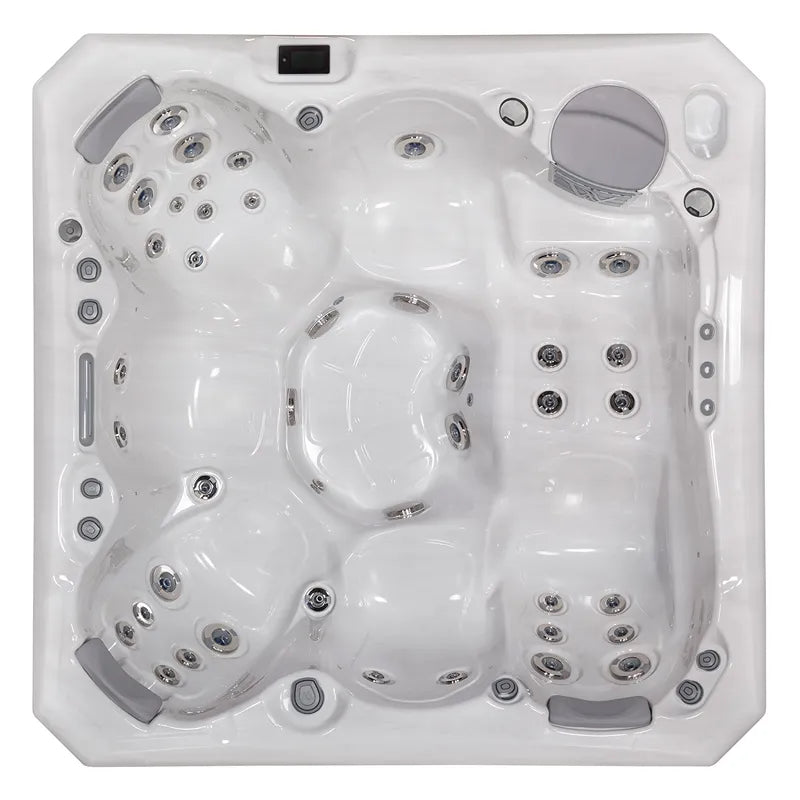Whirlpool Outdoor 6 Personen winterfest Reluxis Malaga Life Wellis Garten kaufen Draufsicht weiss