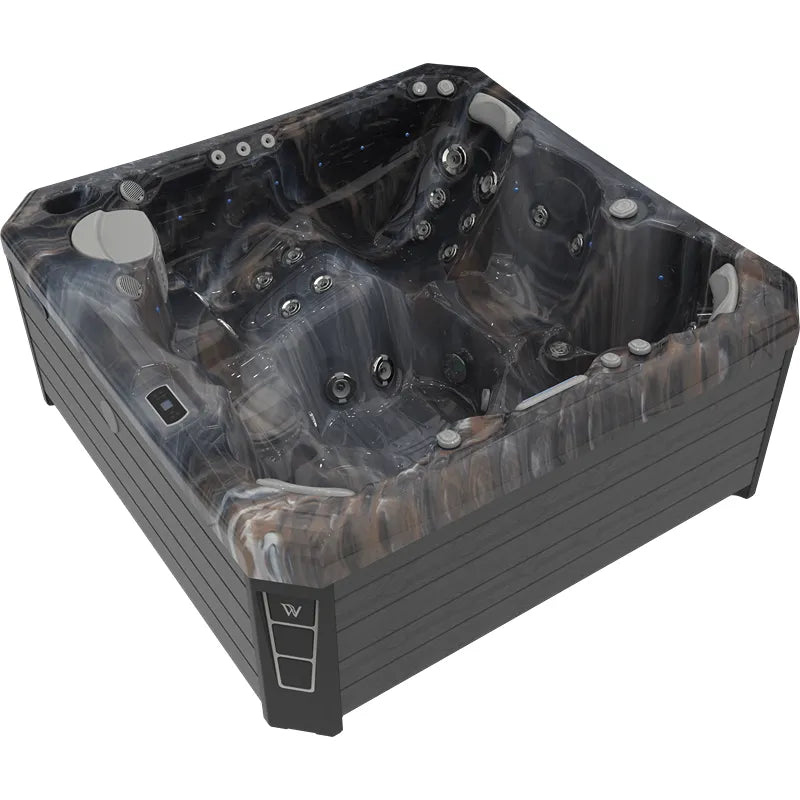 Whirlpool Outdoor 6 Personen winterfest Reluxis Malaga Life Wellis für den Garten kaufen viereckig dunkel marmoriert