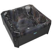Whirlpool Outdoor 6 Personen winterfest Reluxis Malaga Life Wellis für den Garten kaufen viereckig Draufsicht dunkel