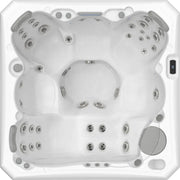 Whirlpool Outdoor 6 Personen winterfest Reluxis Malaga Life Wellis im Garten kaufen viereckig Draufsicht weiß