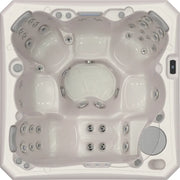 Whirlpool Outdoor 6 Personen winterfest Reluxis Malaga Life Wellis im Garten kaufen viereckig Draufsicht