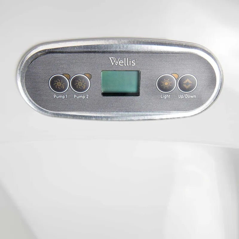 Whirlpool Outdoor 6 Personen winterfest Reluxis Venus Wellis Garten kaufen quadratisch Detailbild Bedienfeld