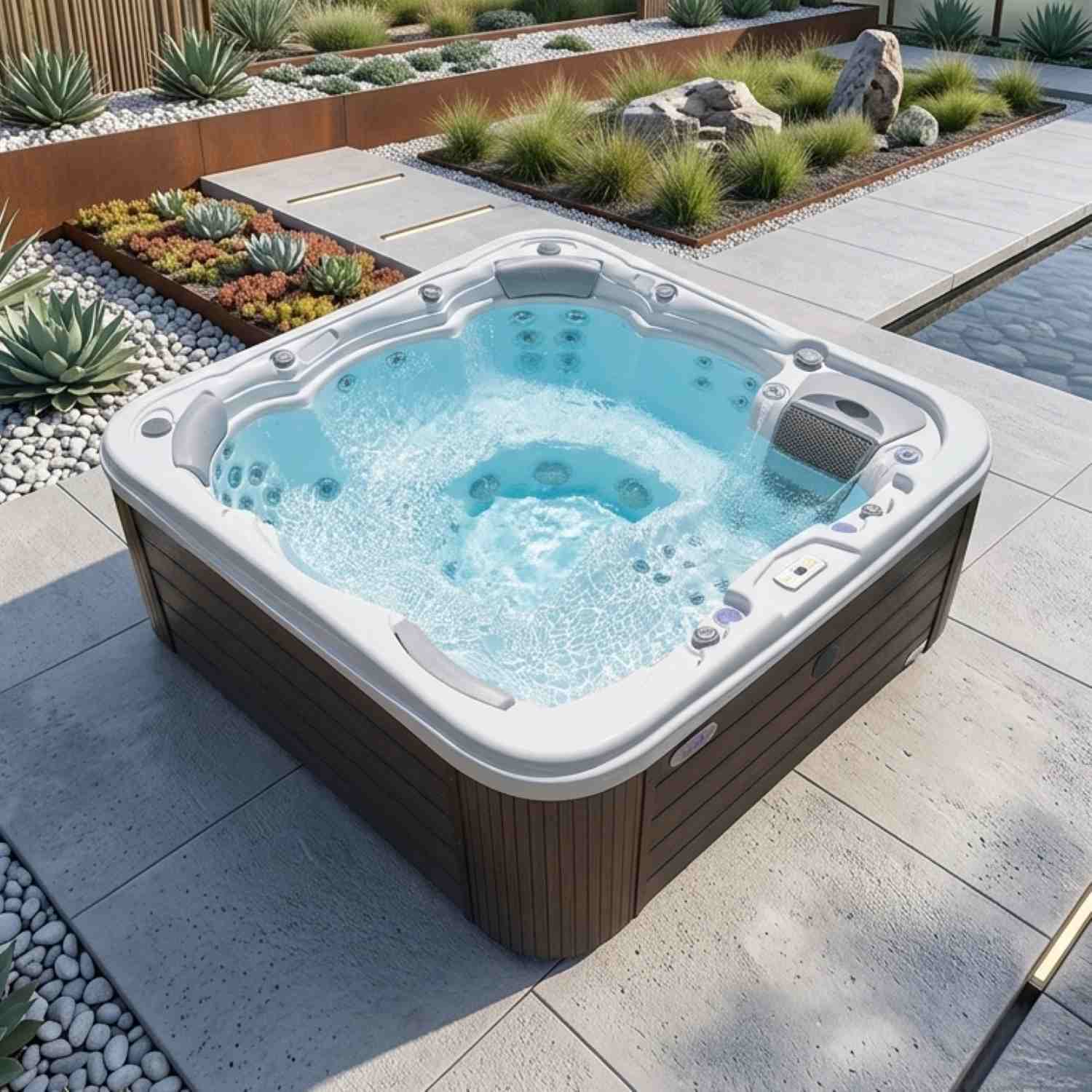 Whirlpool Outdoor Garten 2 3 4 5 6 Personen winterfest kaufen Preis ganzjährig Wellis Ideen
