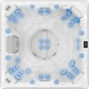 Whirlpool Outdoor winterfest 6 - 7 Personen Reluxis Mandala Life Wellis Preis Garten kaufen Draufsicht Düsen beleuchtet