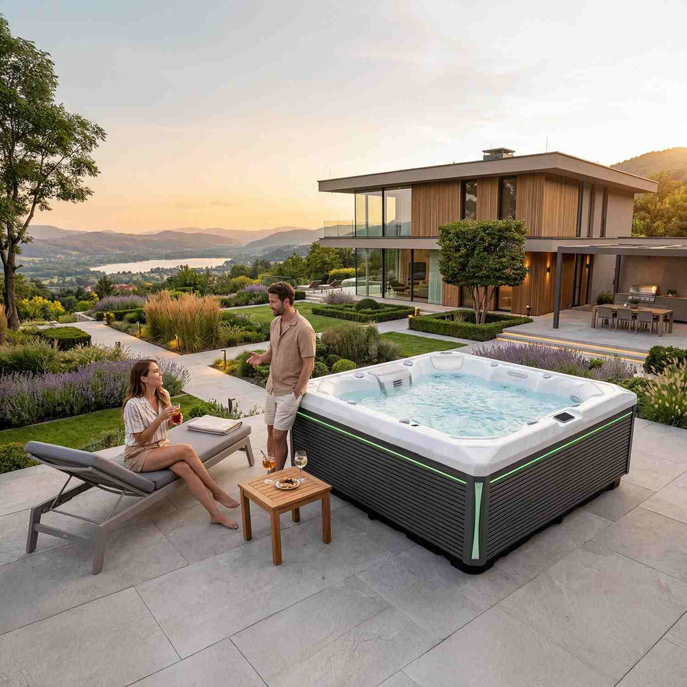 Whirlpool Outdoor winterfest 6 - 7 Personen Reluxis Mandala Life Wellis Preis im Garten kaufen mit 2 Personen